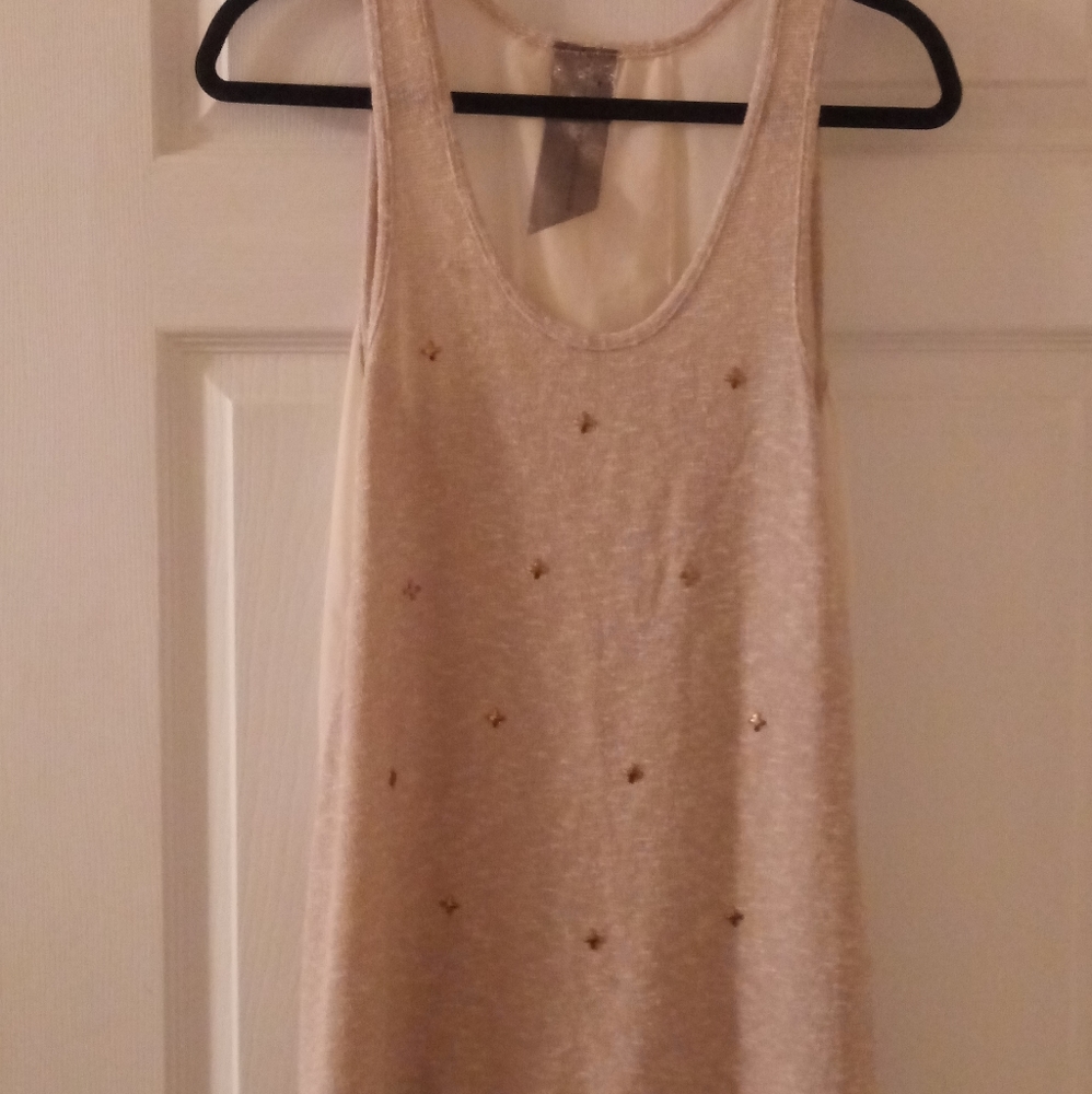 Tan open back top